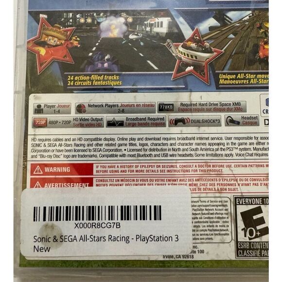 Sonic & Sega All-Stars Racing (PS3) NEW / Sealed PlayStation 3 - Picture 3 of 4